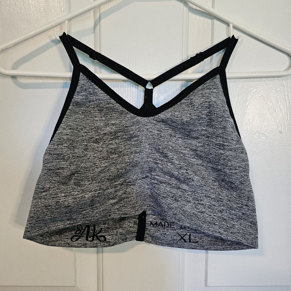 AKAMC Sports Bra Gray Space-dyed w/ Black Trim Youth Sz XL